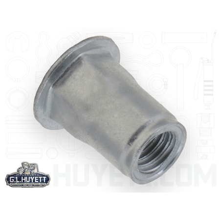 Avk Rivet Nut, #10-32 Thread Size, 0.390 in Flange Dia., .435 in L, Steel BTI-AHS3T-1032-130/B